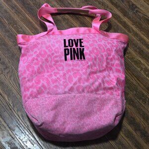 PINK Victoria’s Secret Leopard Print Tote — Large Pink Shoulder Bag